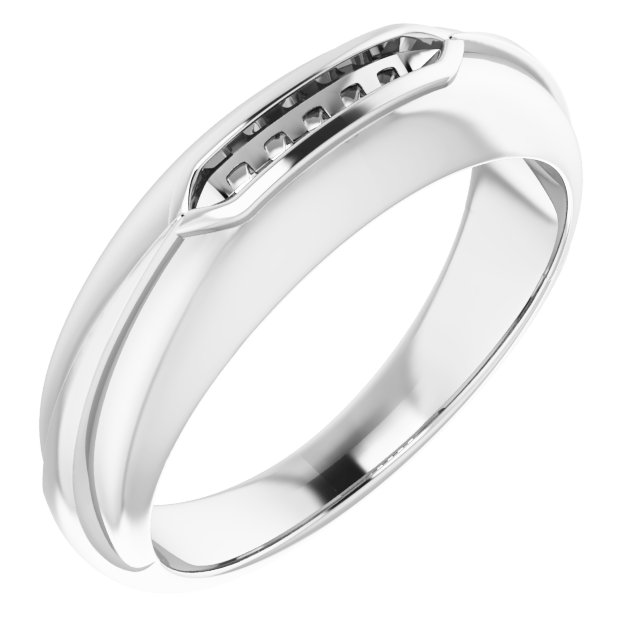 14K White 1/6 CTW Natural Diamond Band