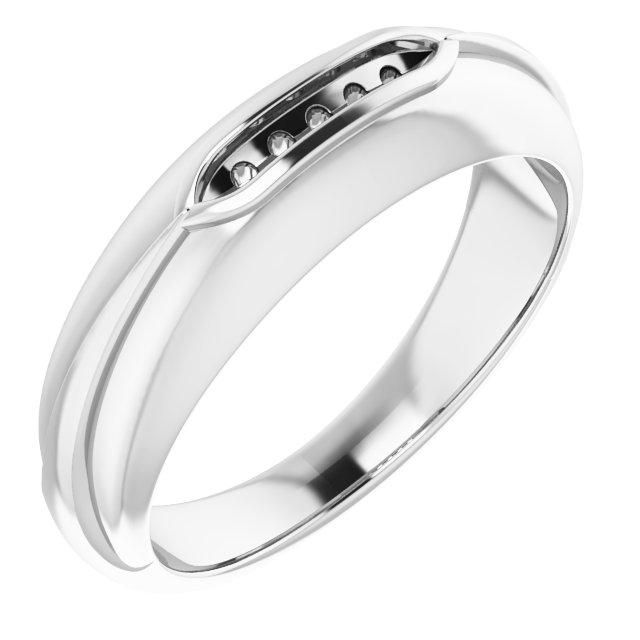 14K White 1/10 CTW Natural Diamond Band