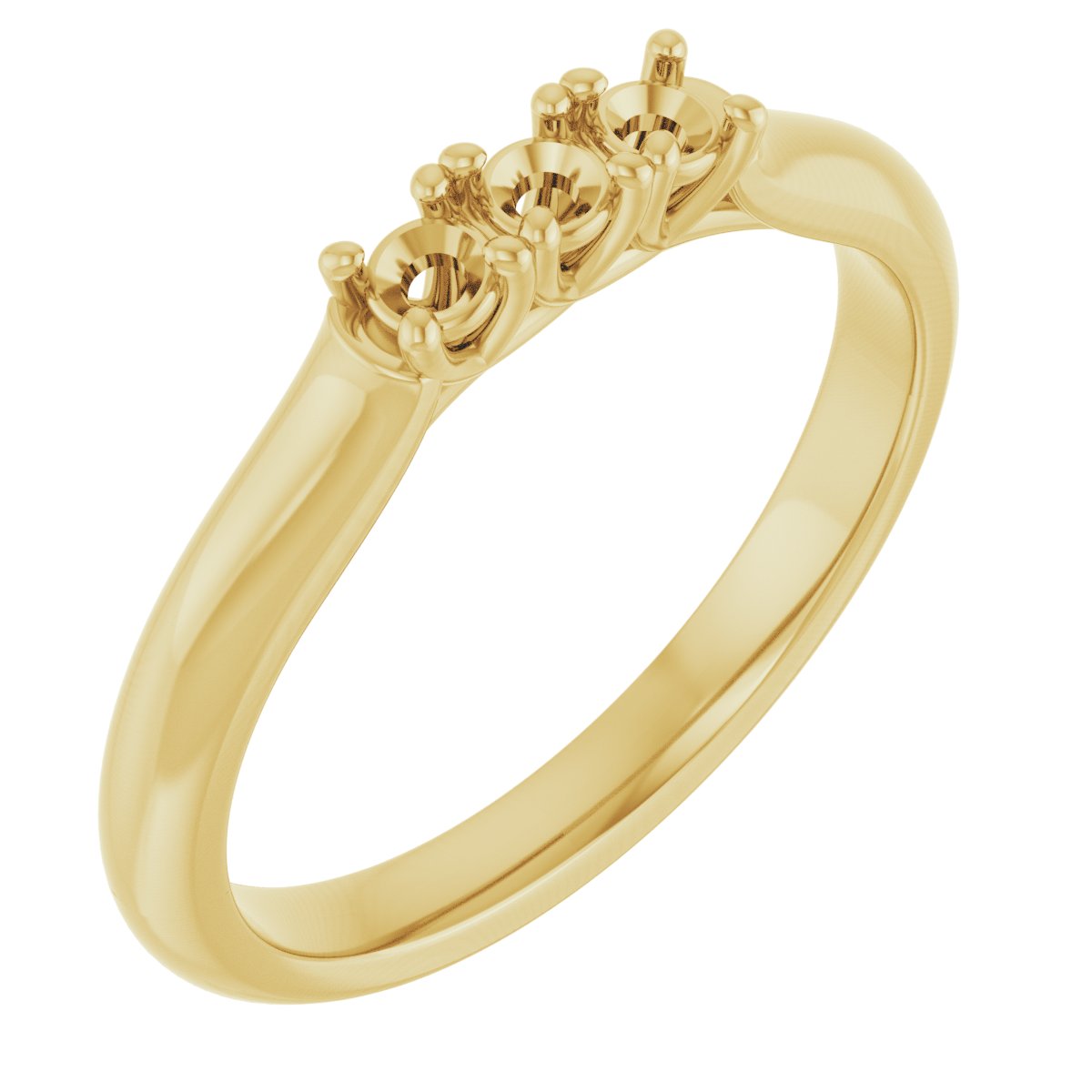 14K Yellow 2.5 mm Round Three Stone Anniversary Band Mounting Ref 12393465