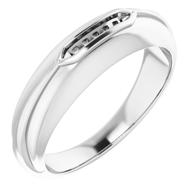 14K White 1/8 CTW Natural Diamond Band