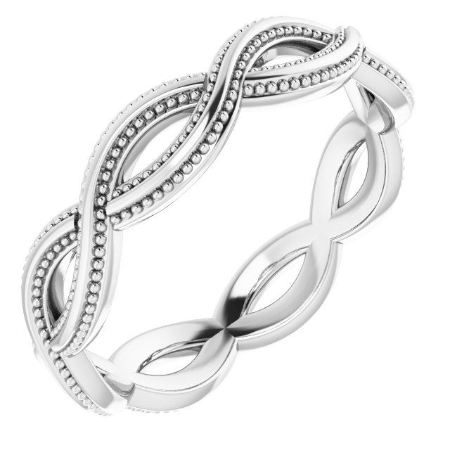 14K White 4.55 mm Infinity-Inspired Band Size 6.5