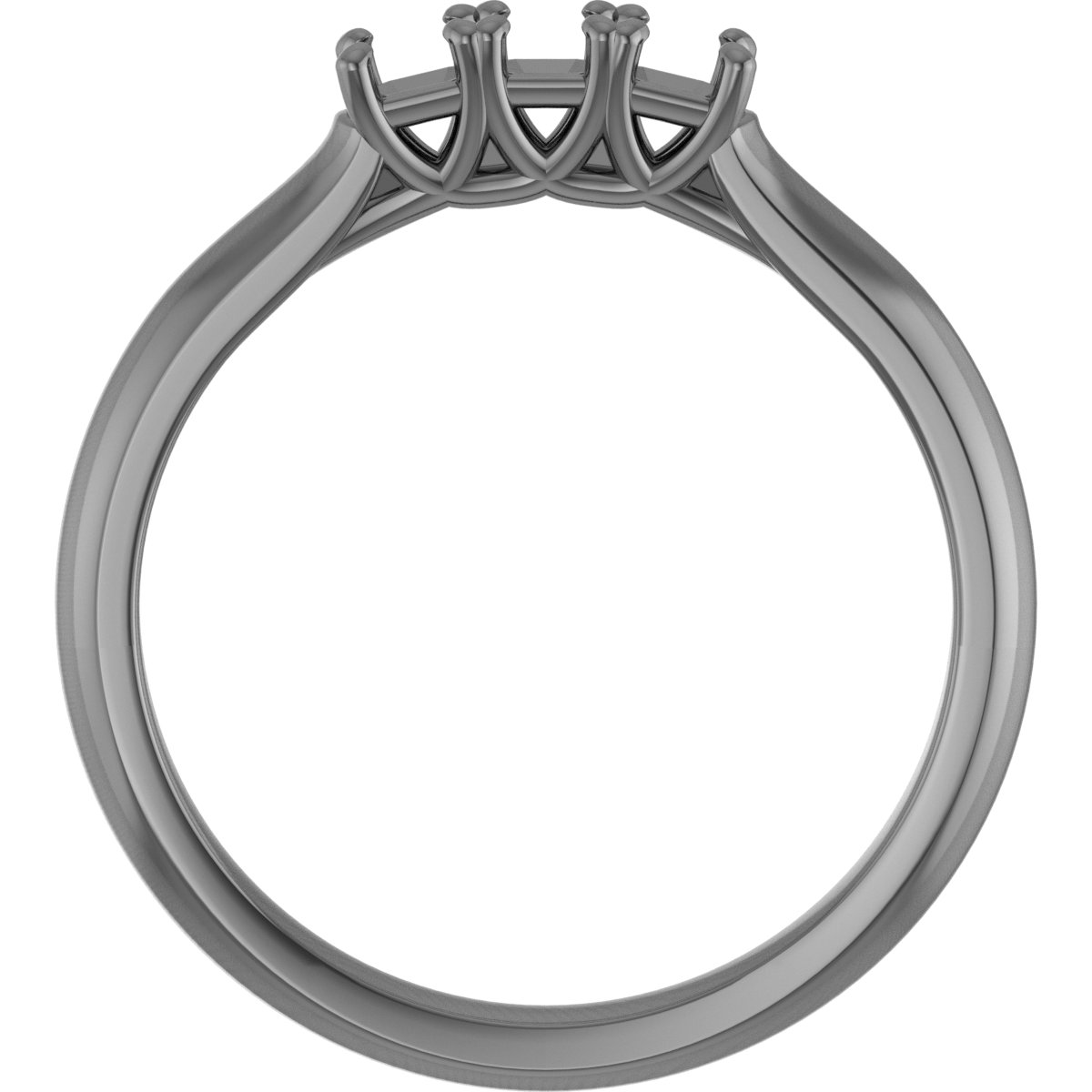 6x4 mm Emerald Three-Stone Anniversary Band Mounting view 2