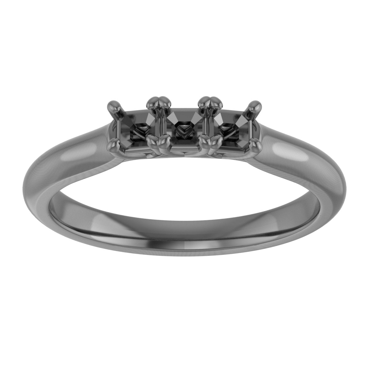 6x4 mm Emerald Three-Stone Anniversary Band Mounting view 3
