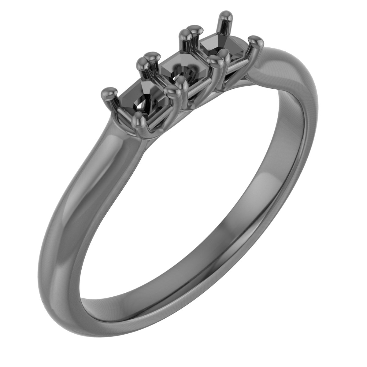 6x4 mm Emerald Three-Stone Anniversary Band Mounting