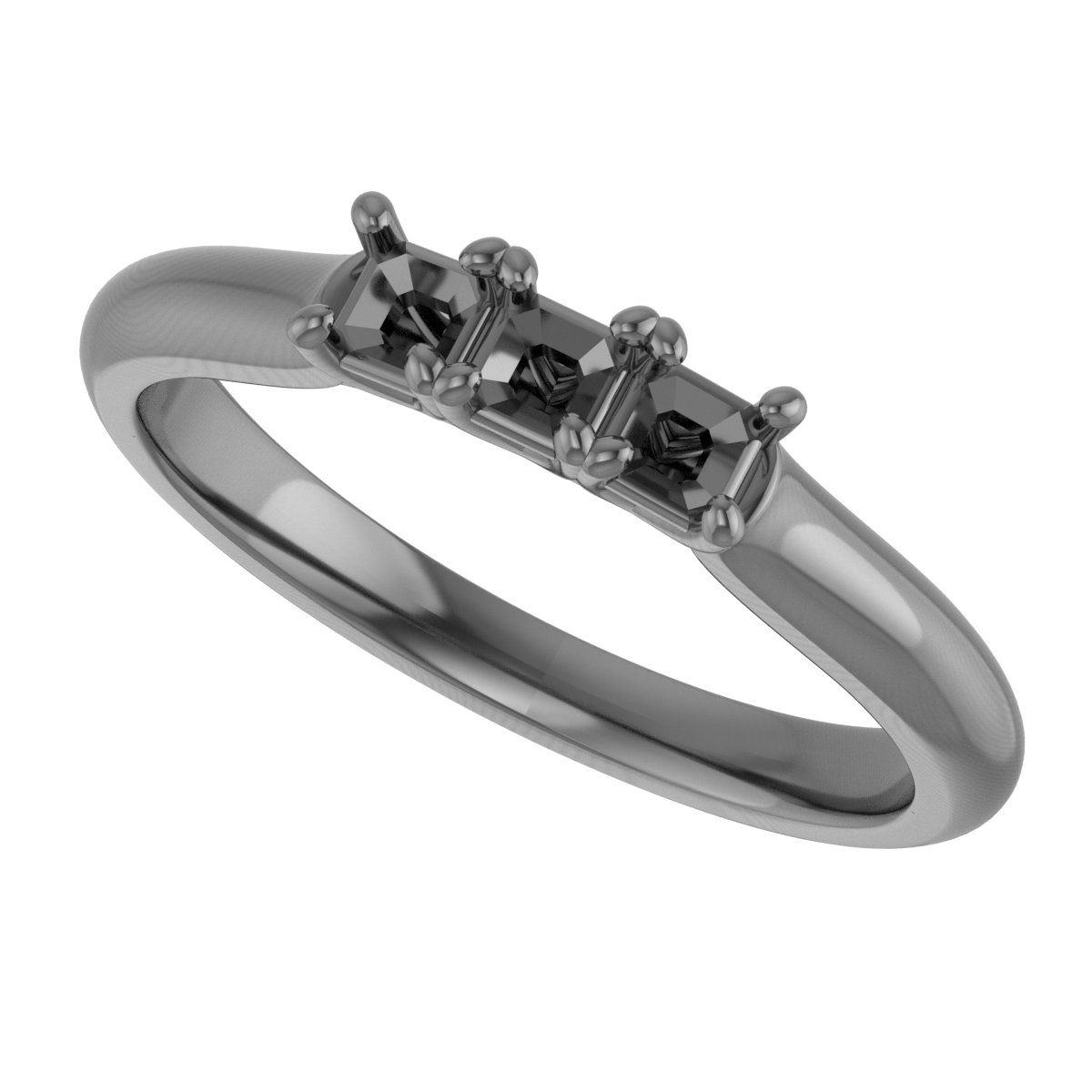 6x4 mm Emerald Three-Stone Anniversary Band Mounting view 5