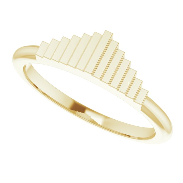 14K Yellow Geometric Stackable Ring   