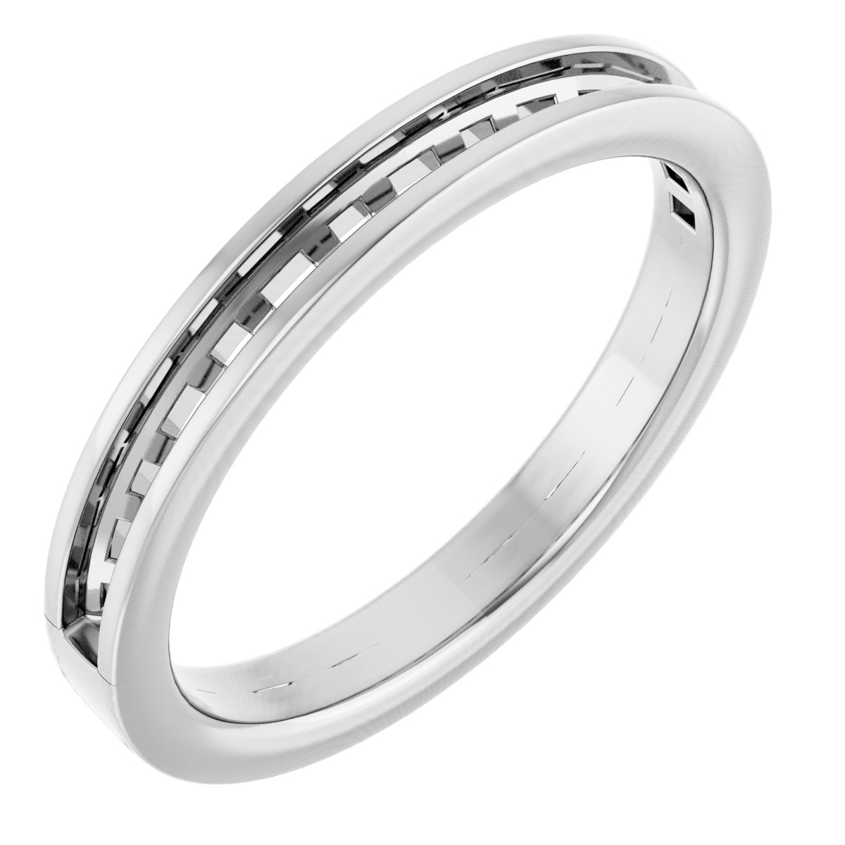 14K White 3/8 CTW Natural Diamond Channel Set Anniversary Band