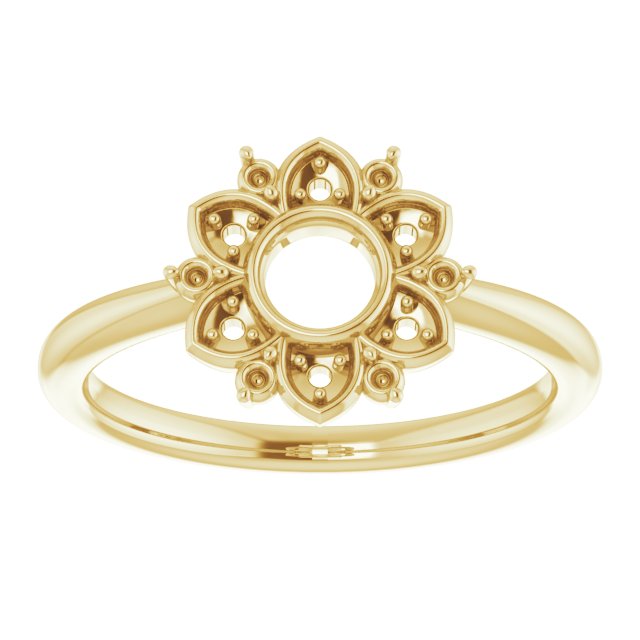 14K Yellow 1/10 CTW Natural Diamond Starburst Ring