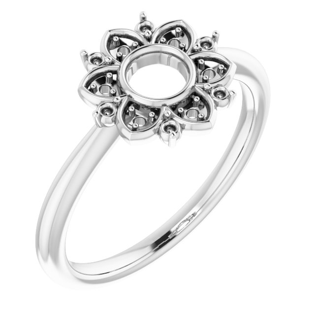 14K White 1/10 CTW Natural Diamond Starburst Ring