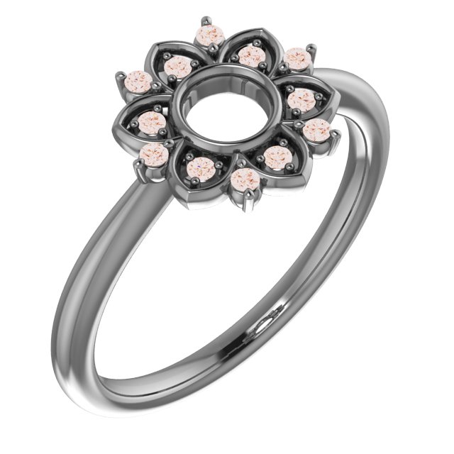 14K Rose 1/10 CTW Natural Diamond Starburst Ring