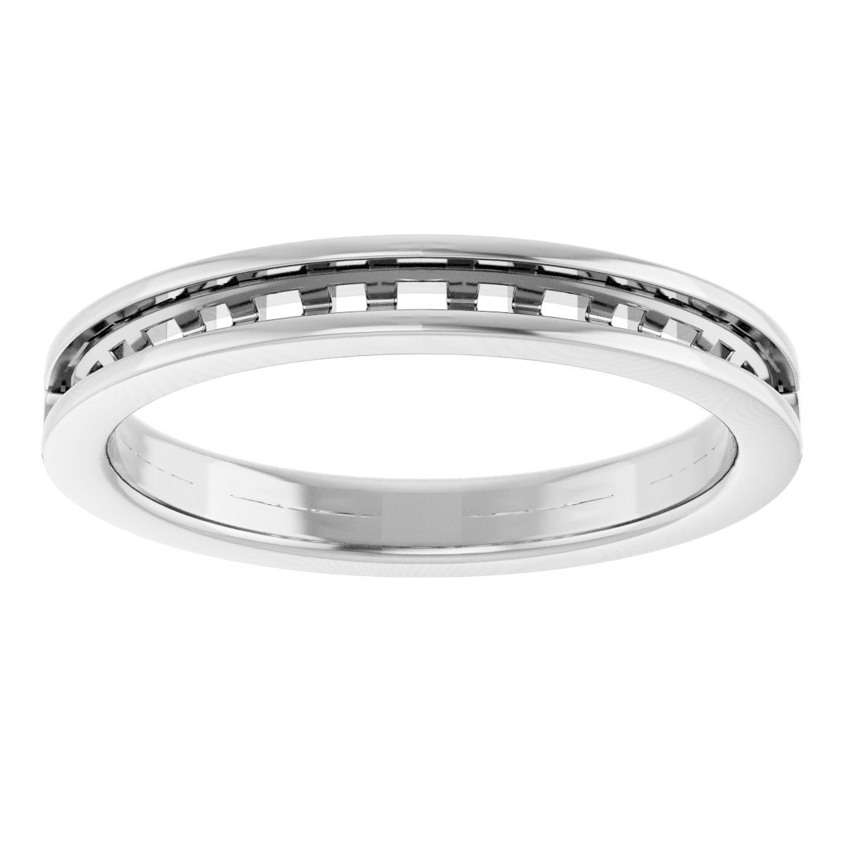 14K White 3/8 CTW Diamond Channel-Set Anniversary Band