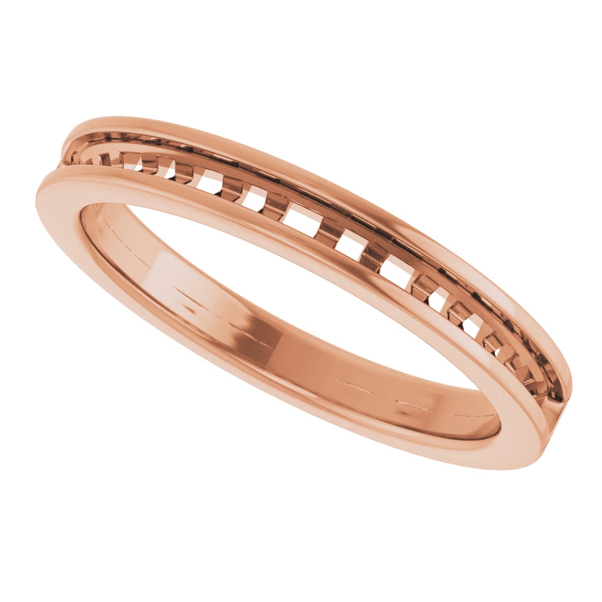 14K Rose 3/8 CTW Diamond Channel-Set Anniversary Band