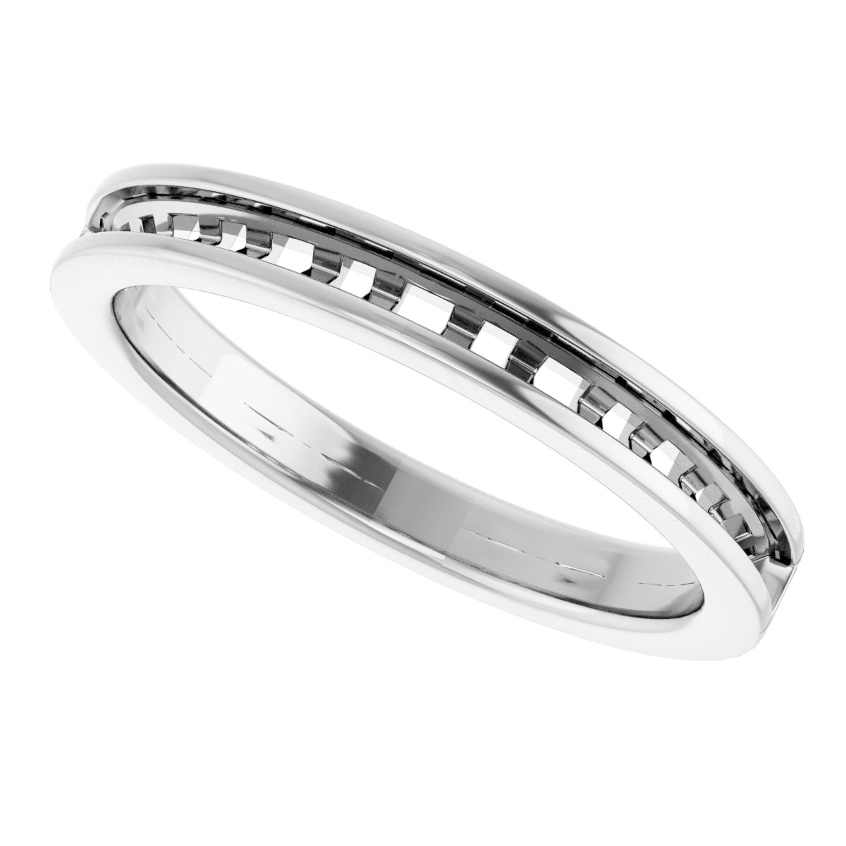 14K White 3/8 CTW Diamond Channel-Set Anniversary Band