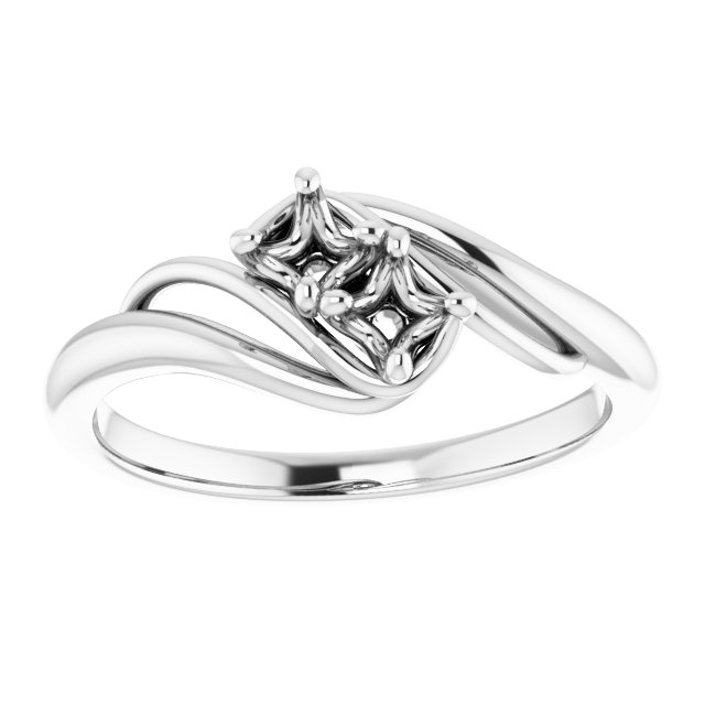 8x6 mm Oval Engagement Ring Mounting view 3