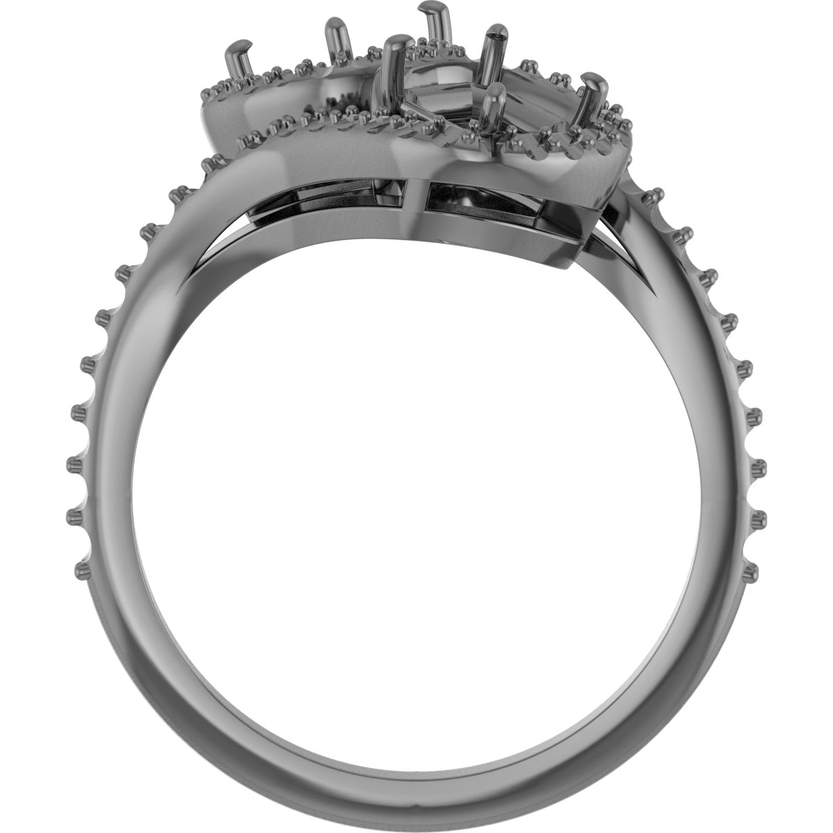 8 mm Square Engagement Ring Mounting view 2