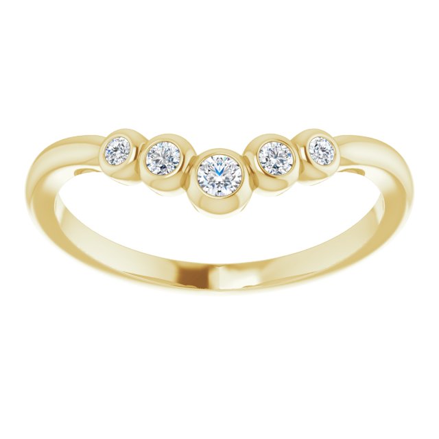 14K Yellow 1/10 CTW Diamond Bezel-Set Graduated V Ring 