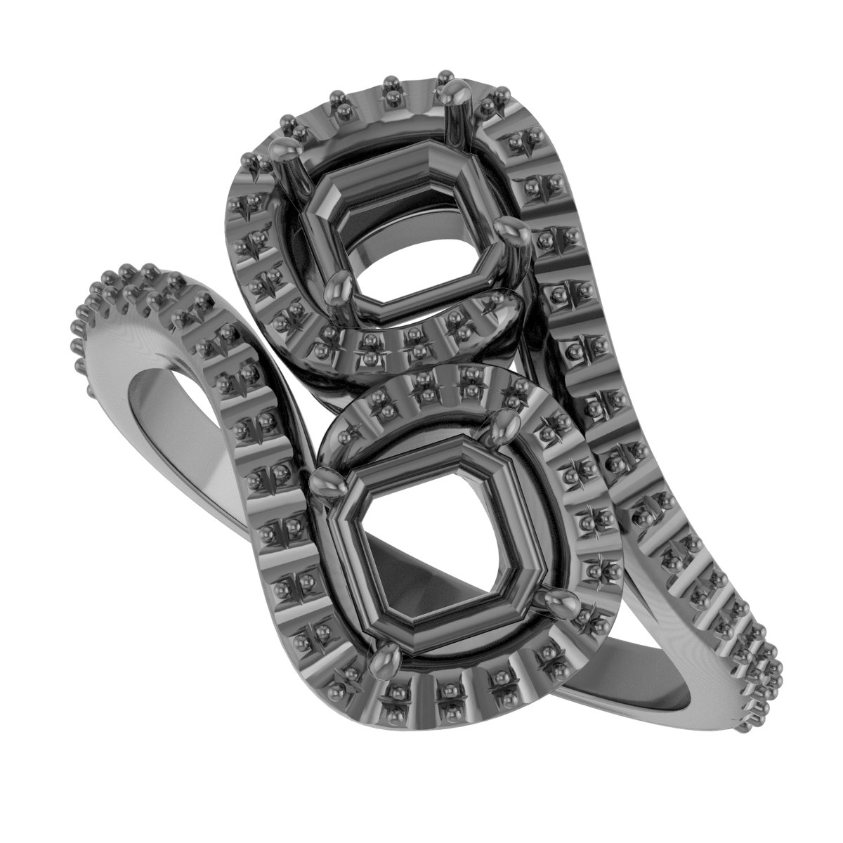 8 mm Square Engagement Ring Mounting view 5
