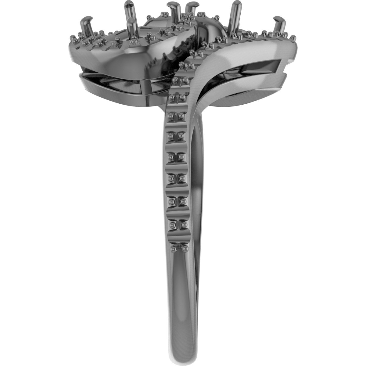8 mm Square Engagement Ring Mounting view 4