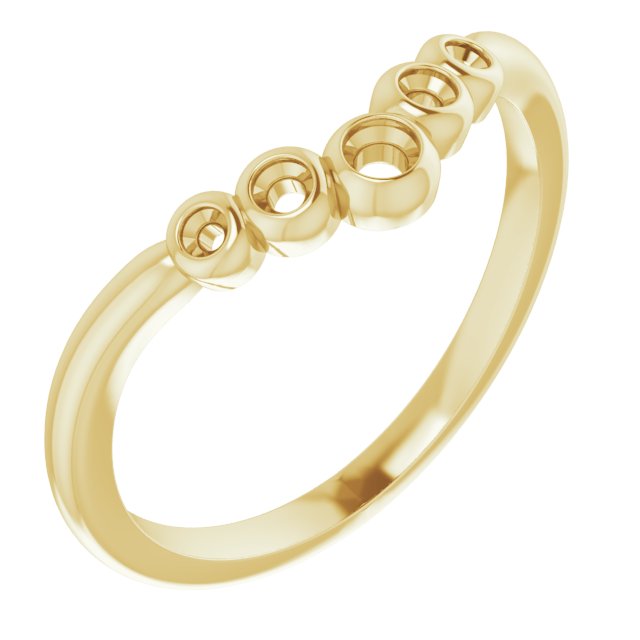 14K Yellow 1/10 CTW Diamond Bezel-Set Graduated "V" Ring