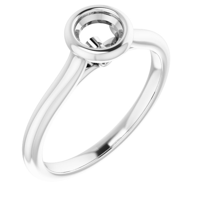 Bezel-Set Accented Engagement Ring