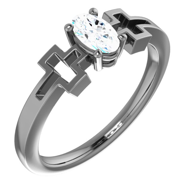 Solitaire Cross Youth Ring