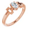 14K Rose Sapphire Solitaire Cross Youth Ring