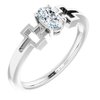 Sterling Silver Sapphire Solitaire Cross Youth Ring