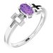 Sterling Silver Natural Amethyst Youth Cross Ring