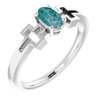 Platinum Chatham Created Alexandrite Solitaire Cross Youth Ring