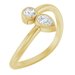 14K Yellow 1/4 CTW Natural Diamond Two-Stone Bypass Ring