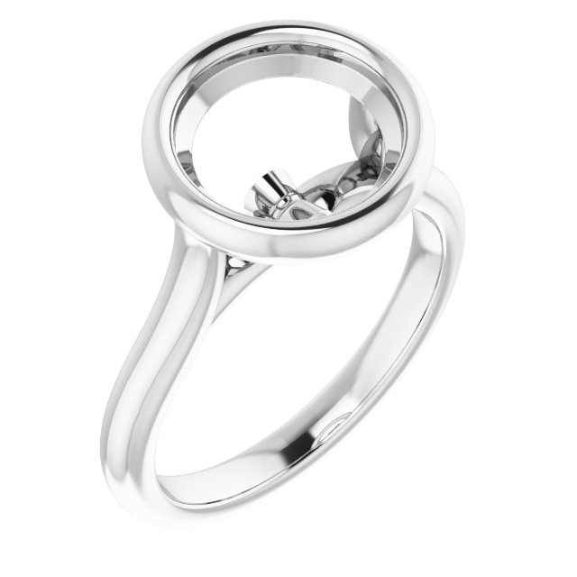 Bezel-Set Accented Engagement Ring