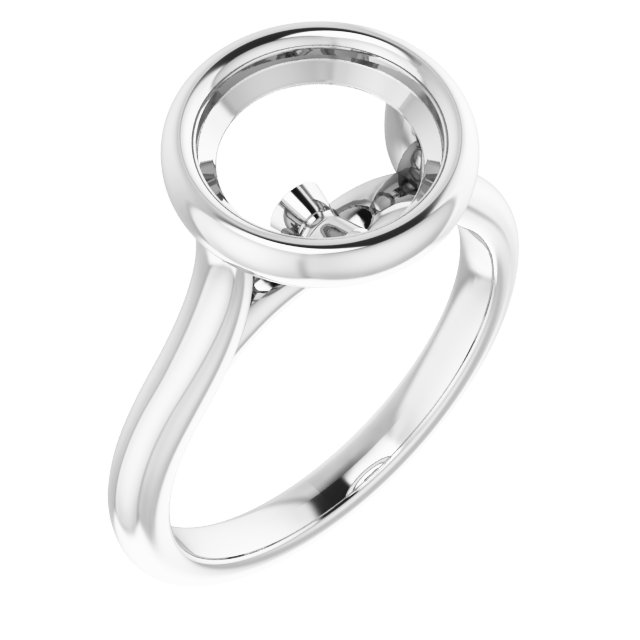 Bezel-Set Accented Engagement Ring