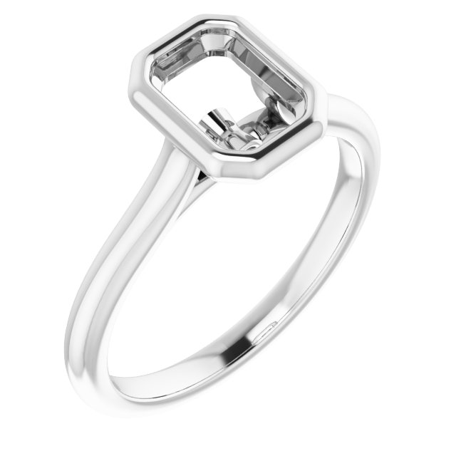 Bezel-Set Accented Engagement Ring