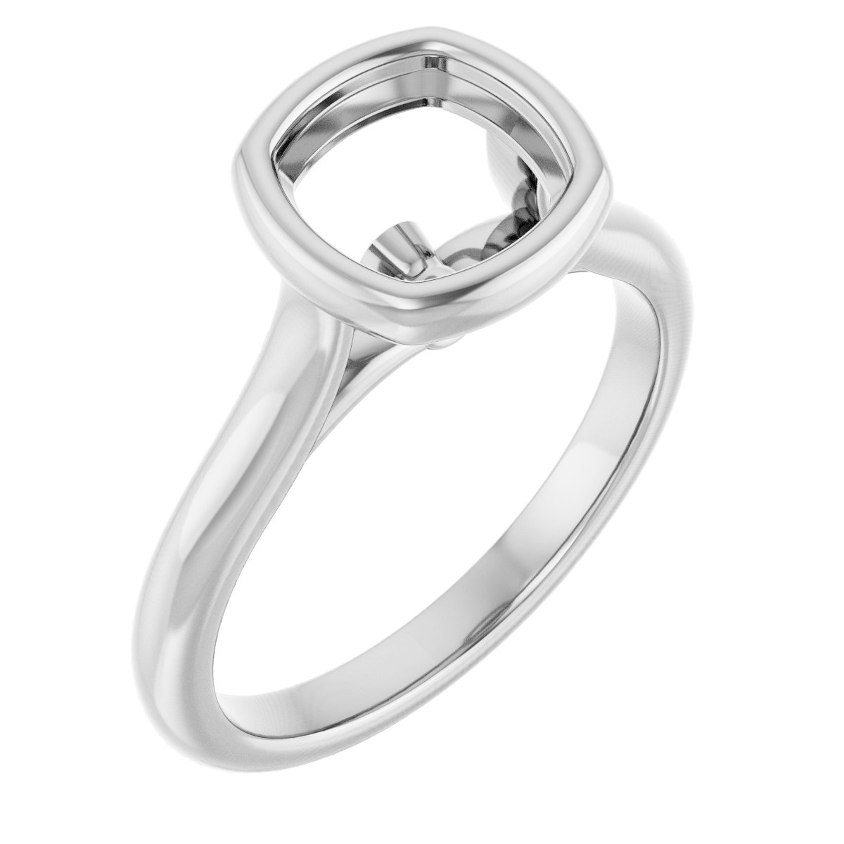 Bezel-Set Accented Engagement Ring