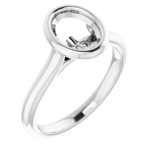 Bezel-Set Accented Engagement Ring