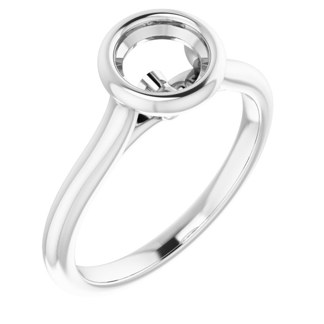 Bezel-Set Accented Engagement Ring