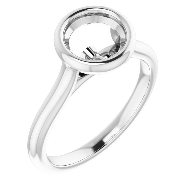 Bezel-Set Accented Engagement Ring