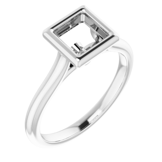 Bezel-Set Accented Engagement Ring