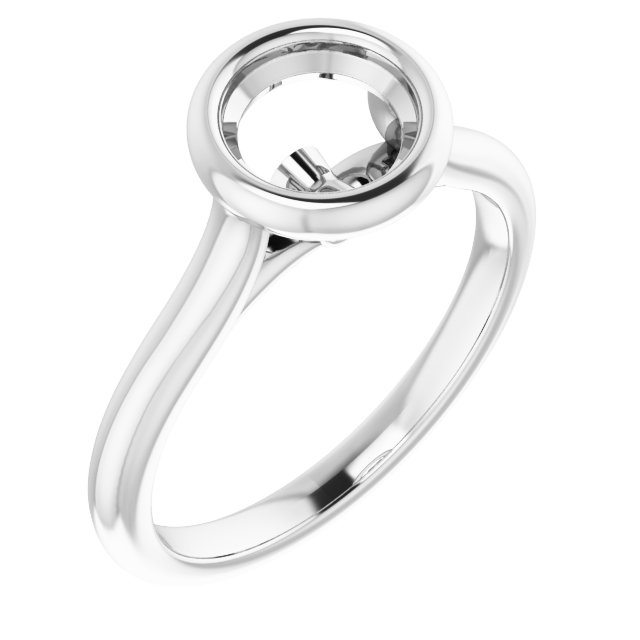 Bezel-Set Accented Engagement Ring