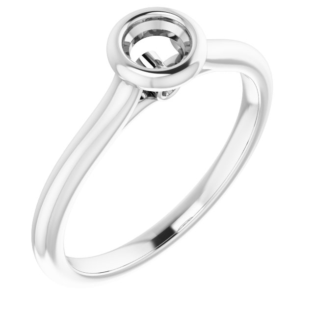 Bezel-Set Accented Engagement Ring
