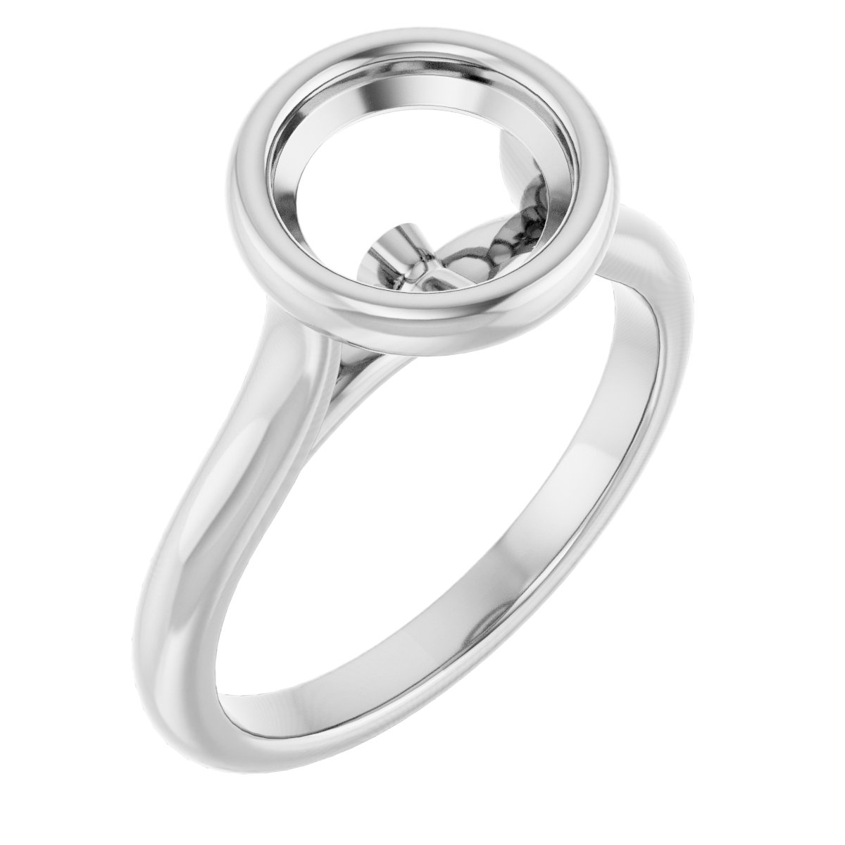 Bezel-Set Accented Engagement Ring