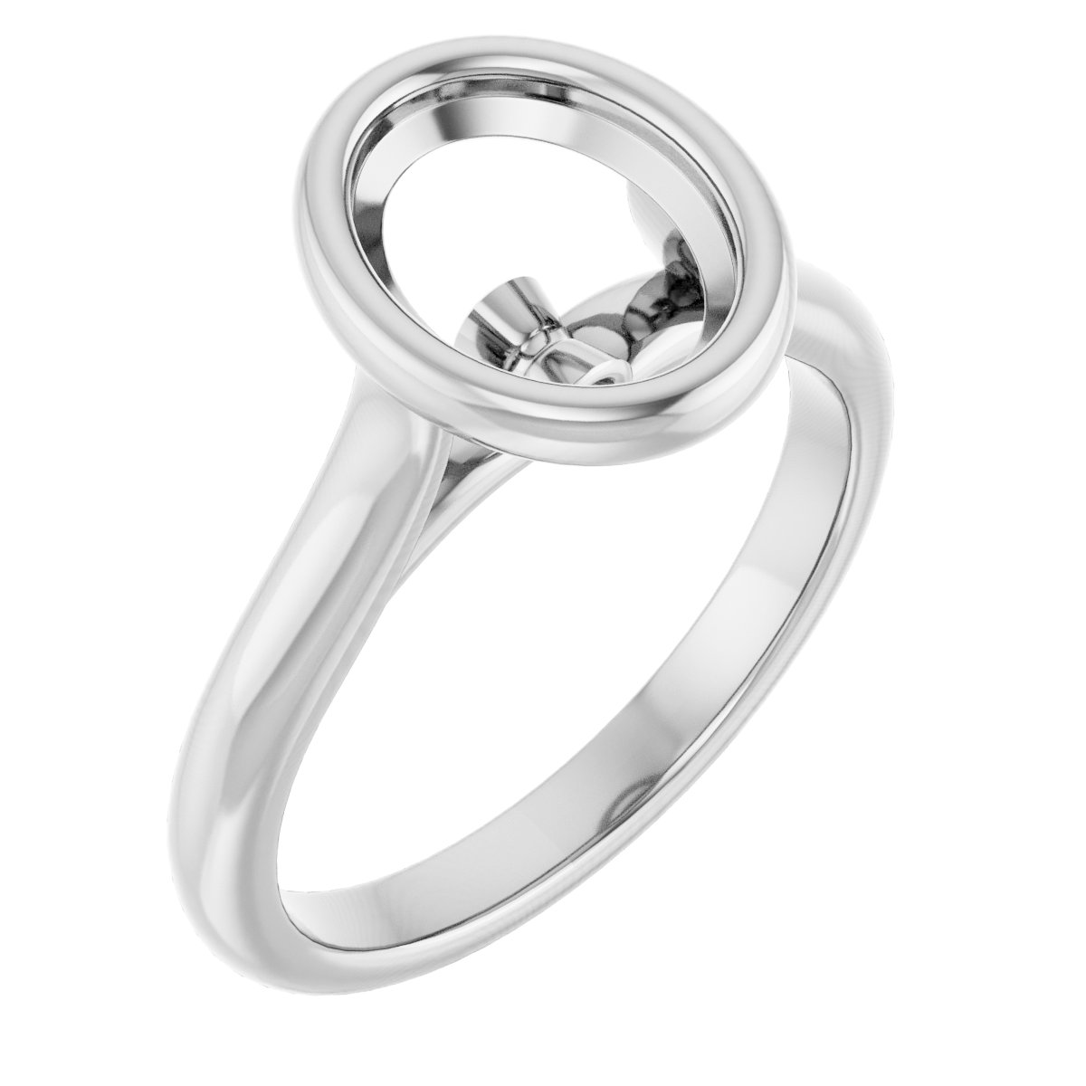 Bezel-Set Accented Engagement Ring
