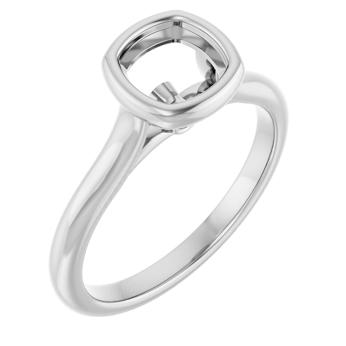 Bezel-Set Accented Engagement Ring