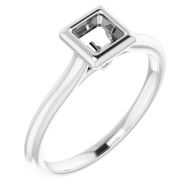 Bezel-Set Accented Engagement Ring