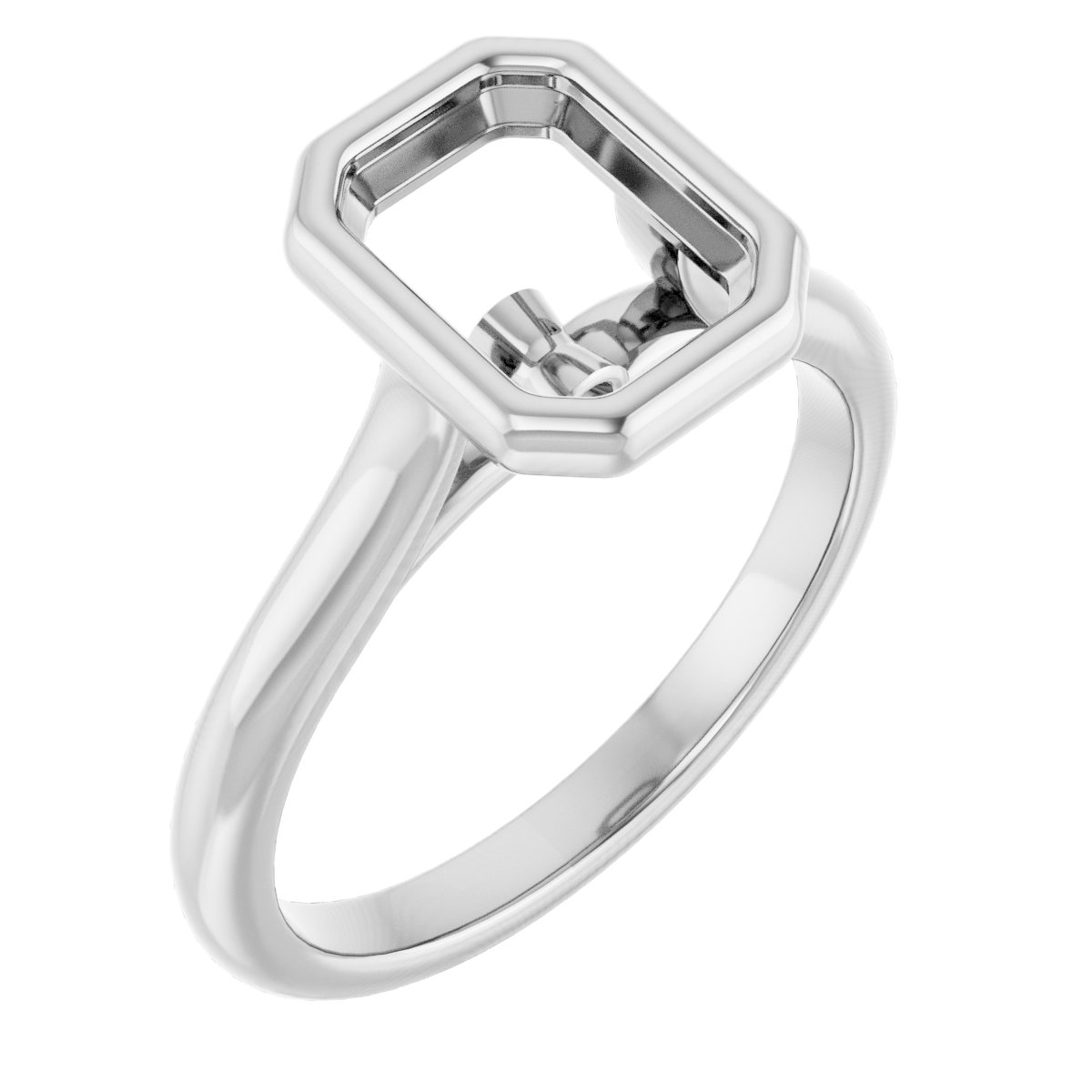 Bezel-Set Accented Engagement Ring