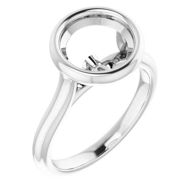 Bezel-Set Accented Engagement Ring