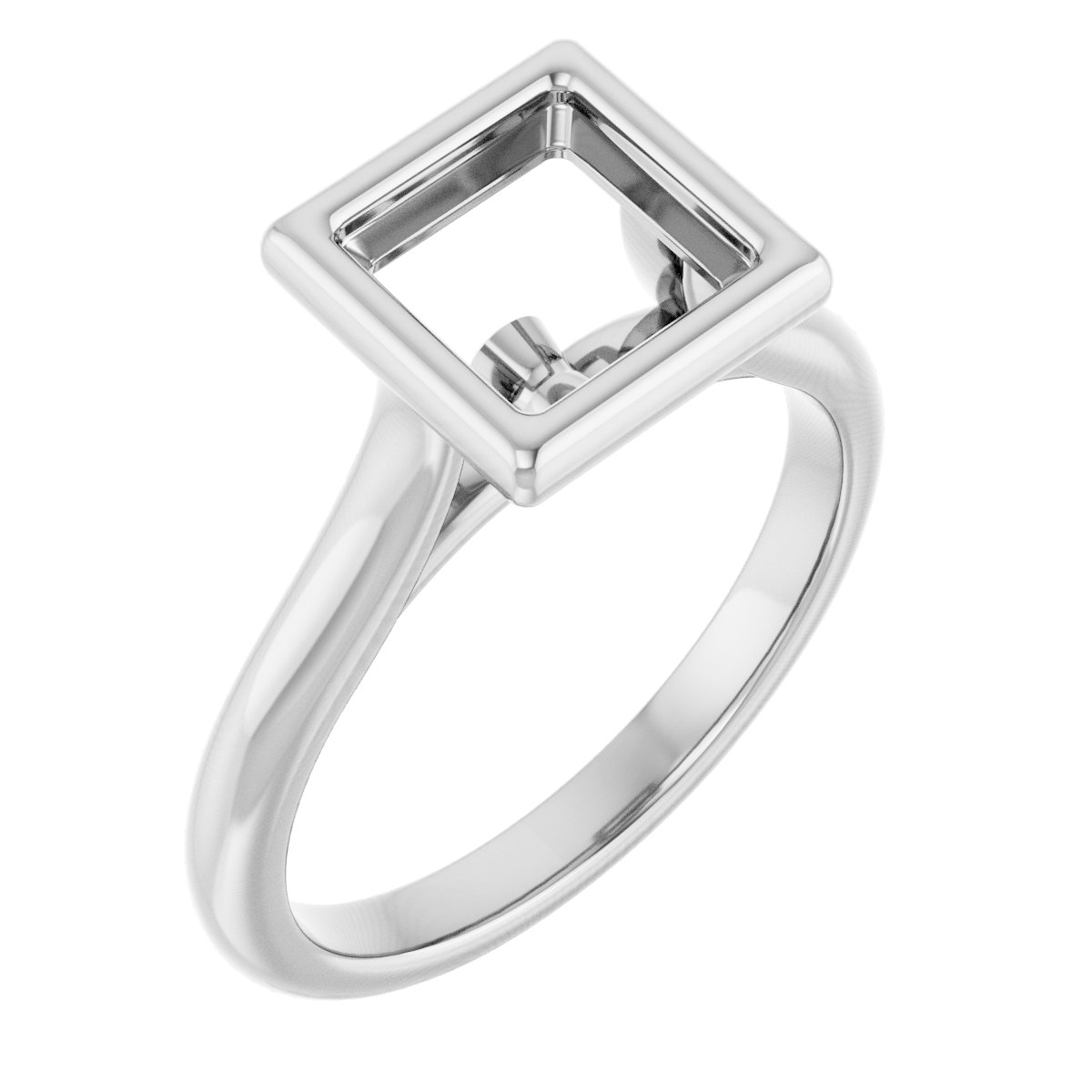 Bezel-Set Accented Engagement Ring