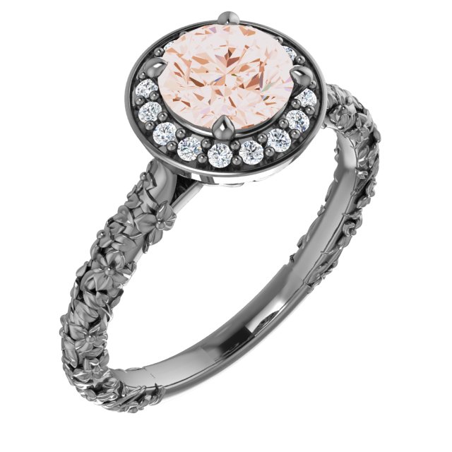 Floral-Inspired Halo-Style Engagement or Band