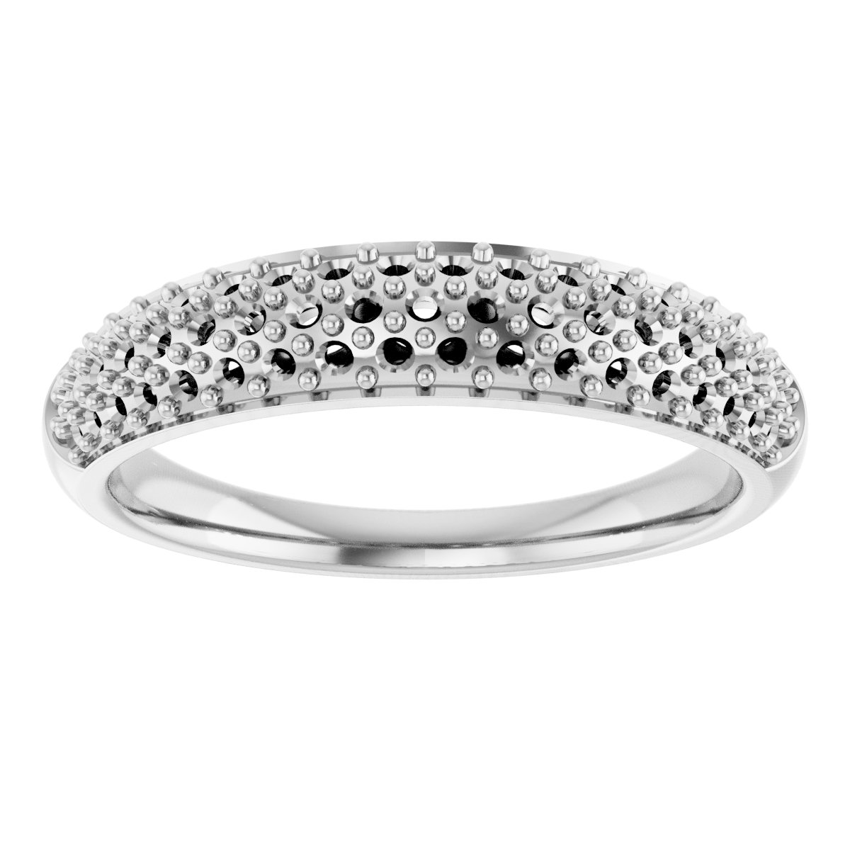 14K White 1/2 CTW Diamond Pavé Anniversary Band