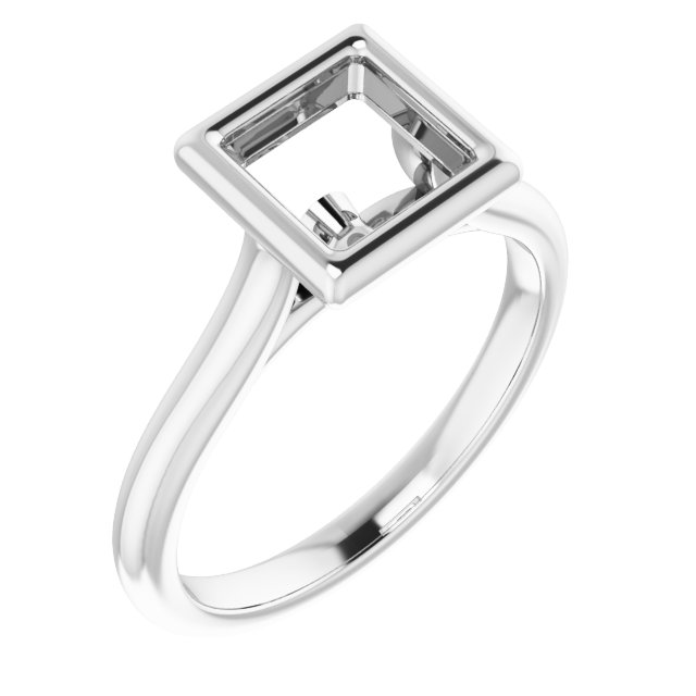 Bezel-Set Accented Engagement Ring